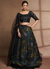 Contemporary Lehenga Choli in Black Colour